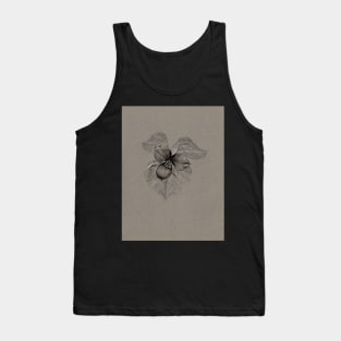 Black and Grey Trillium Drawing Tank Top